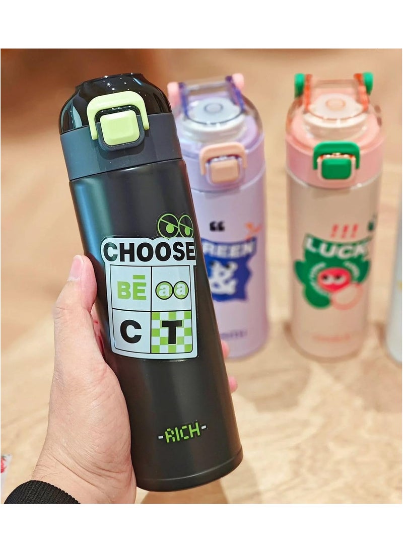 QSHOP - Thermal bottle with a tight lid with an open and close button, for hot and cold drinks - stylish and attractive cartoon design from QShop - Image 1