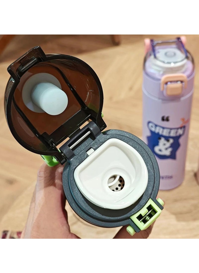 QSHOP - Thermal bottle with a tight lid with an open and close button, for hot and cold drinks - stylish and attractive cartoon design from QShop - Image 1