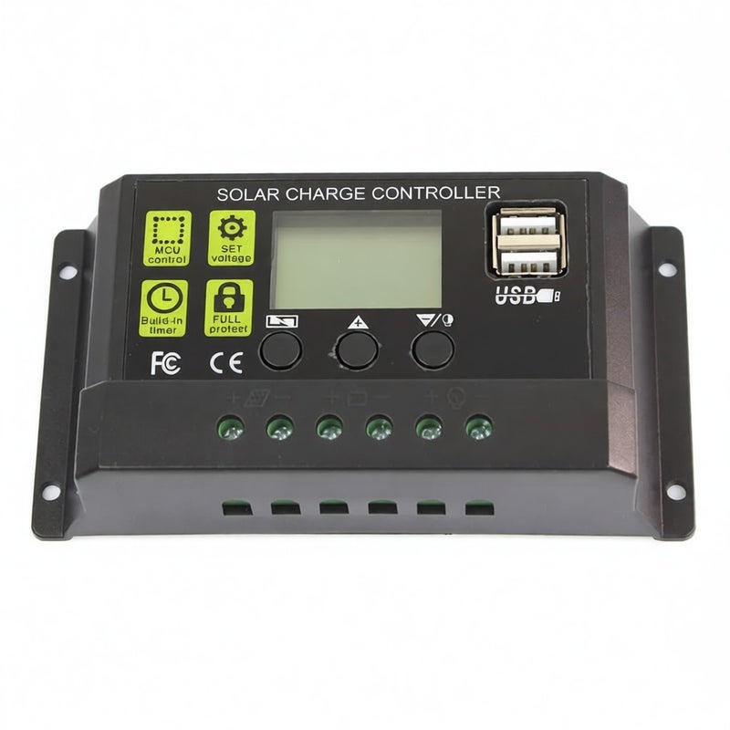 PWM solar controller 12V/24V automatic recognition 10A 20A 30A solar photovoltaic panel controller 30A - Image 1