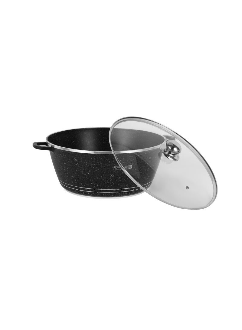 Royalford 40 cm Die Cast Casserole- RF12704/ Non-Stick Cookware with Granite Coating, Compatible with Hot Plate, Halogen, Gas Cooktops Black 2Liters - Image 2