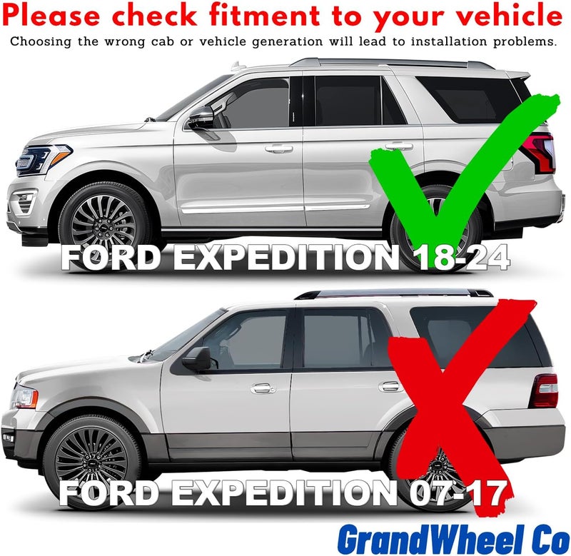 GrandWheel Co Smoke Tinted In-Channel Side Window Vent Visor Deflectors for Ford Expedition 2018-2022 - 4pcs - Image 2
