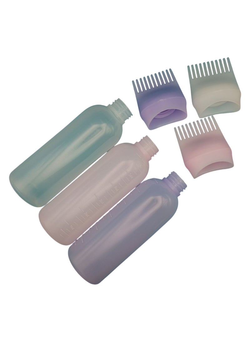 Generic 3 Piece Hair Dye Applicator Bottle With Brush White/Purple/Pink 17x4.5cm - Image 2