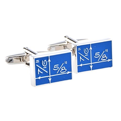 MRCUFF Blueprint Architect Pair Cufflinks in a Presentation Gift Box & Polishing Cloth - Image 2