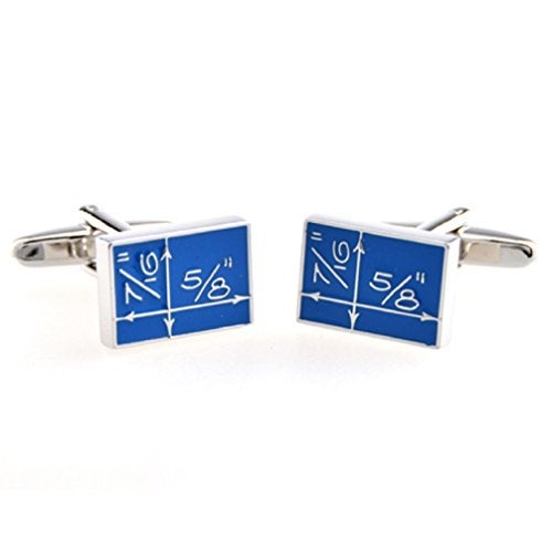 MRCUFF Blueprint Architect Pair Cufflinks in a Presentation Gift Box & Polishing Cloth - Image 3