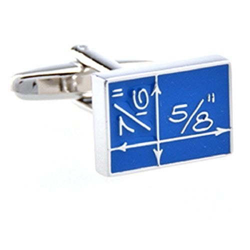 MRCUFF Blueprint Architect Pair Cufflinks in a Presentation Gift Box & Polishing Cloth - Image 1
