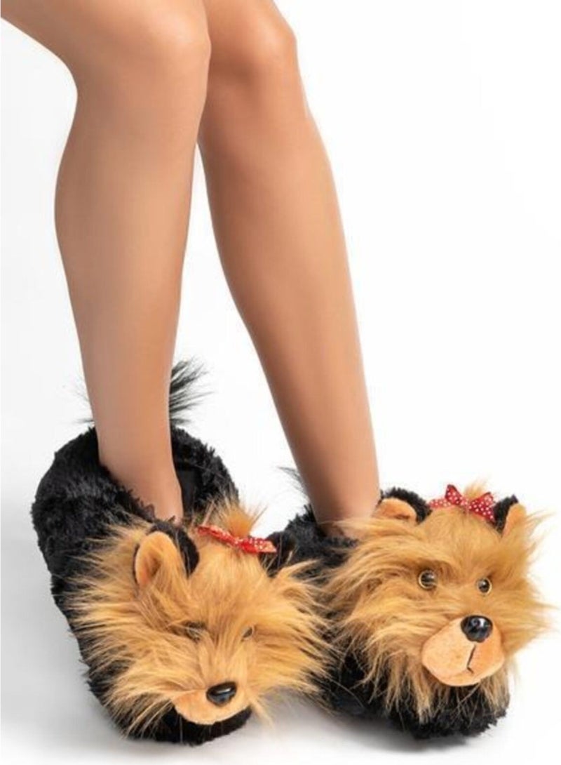 Twigy Terrier Women's Animal Slippers Black 36/41 YY0305  - Image 1