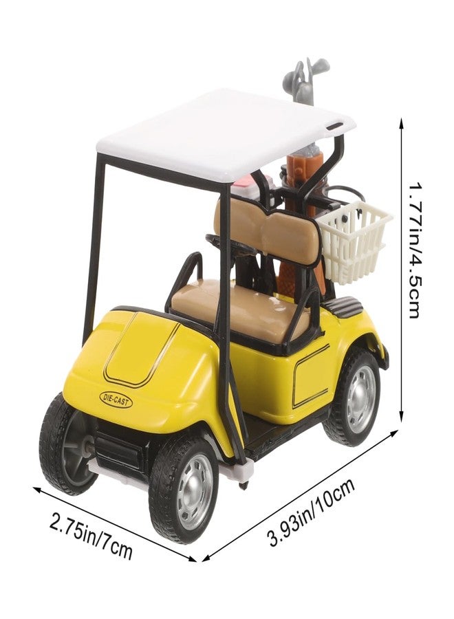 Alasum Mini Golf Cart Model - Alloy Pullback Action Toy, Yellow Desktop Ornament for Golf Lovers, 1:36 Scale Diecast Cart Decoration, 3.93 X 2.75 X 1.77 Inches - Image 4