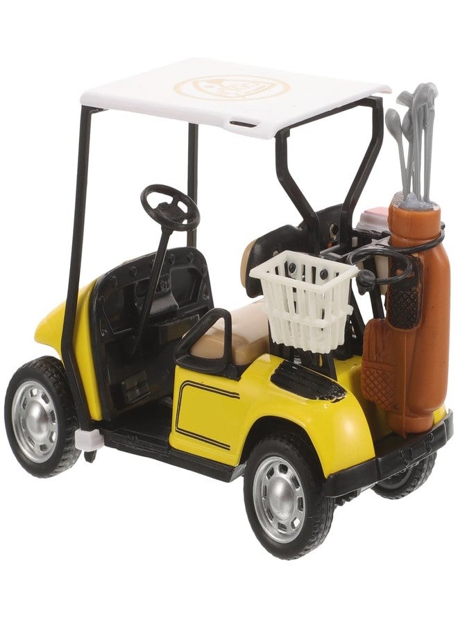 Alasum Mini Golf Cart Model - Alloy Pullback Action Toy, Yellow Desktop Ornament for Golf Lovers, 1:36 Scale Diecast Cart Decoration, 3.93 X 2.75 X 1.77 Inches - Image 1