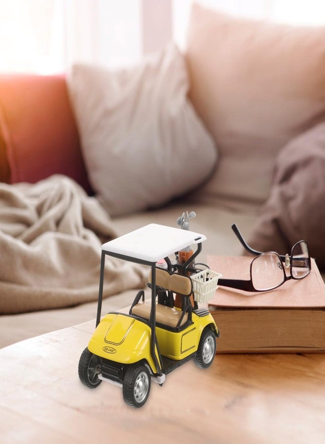 Alasum Mini Golf Cart Model - Alloy Pullback Action Toy, Yellow Desktop Ornament for Golf Lovers, 1:36 Scale Diecast Cart Decoration, 3.93 X 2.75 X 1.77 Inches - Image 2
