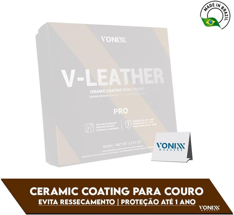 Vonixx طلاء سيراميك فونيكس VLeather 16 أونصة سائلة 50 مل حماية تصل إلى 1 سنة مقاومة عالية للأشعة فوق البنفسجية منع البقع - Image 4