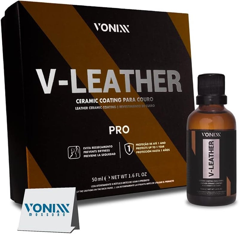 Vonixx طلاء سيراميك فونيكس VLeather 16 أونصة سائلة 50 مل حماية تصل إلى 1 سنة مقاومة عالية للأشعة فوق البنفسجية منع البقع - Image 3