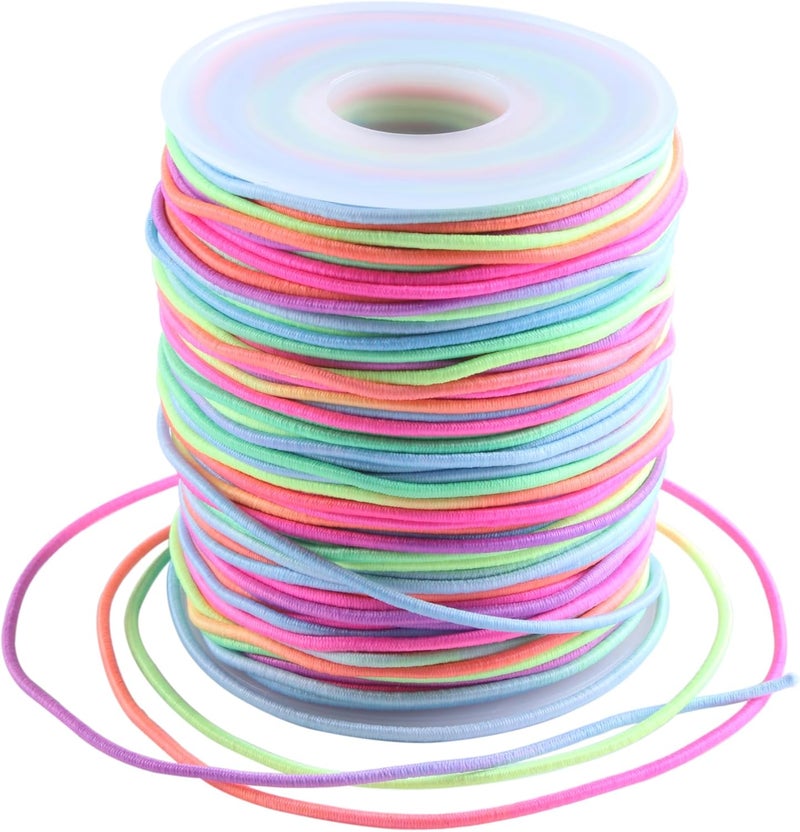 KONMAY 2.0mm Stretchy Bracelet String, 50 Yards Durable Rainbow Elastic Cord for Jewelry Making, Beading, Necklaces, DIY Crafts, and Sewing Projects - Image 4