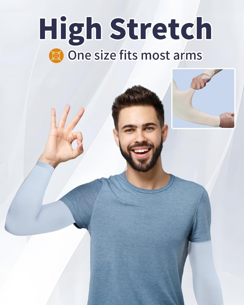 Feeke 4-Pairs Arm Sleeves for Men and Women - Tattoo Cover Up - Cooling Sports Sleeve for Basketball Golf Football - Image 3