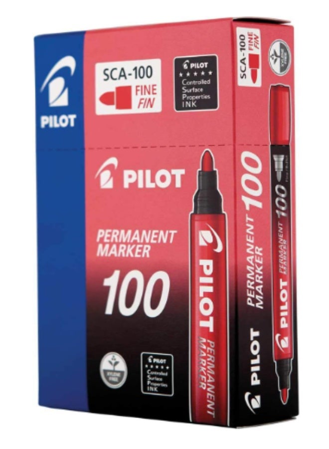 بايلوت قلم بايلوت ماركر احمر سن مدبب, 12 قلم