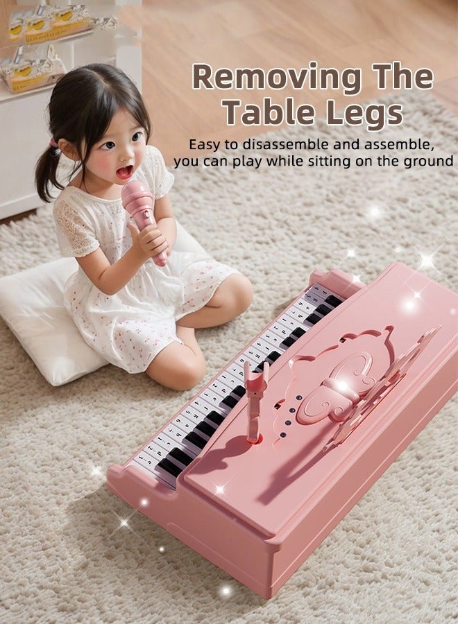 DURKU 37-Key Multifunctional Piano with Microphone, LED Function, Complete Keyboard Toy Set, Including Chair and Music Stand, 28 Music Sheets Included, Great Musical Toy for Kids and Beginners, Requires 4 - Image 3