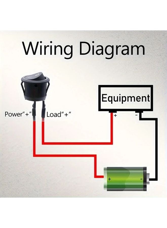 10 قطع من مفاتيح التأرجح الدائرية الصغيرة مقاس 20 مم، نوع SPST، 2 دبوس، تشغيل/إيقاف، 12 فولت تيار مستمر، 120 فولت تيار متردد، مقننة بـ 10 أمبير، 6 أمبير، 20 أمبير، مع أسلاك 187، أطراف توصيل سريع من النحاس الأصفر - Image 5