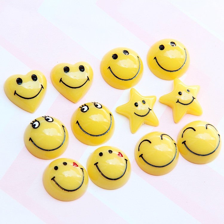 Medium Yellow Smiley Face Accessories Diy Phone Shell Decoration Accessories Refrigerator Sticker Material Medium - Image 4