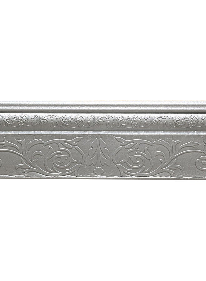 NIBEMINENT Self-Adhesive 3D Skirting Sticker Foot Line Frame Silver/Grey 20 x 10 20cm 