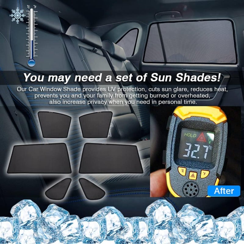 Powerty Compatible with Window Shade Toyota RAV4 2019 2020 2021 2022 2023 Magnet Custom Side Window Sunshades UV Rays Protection 6PCS - Image 3
