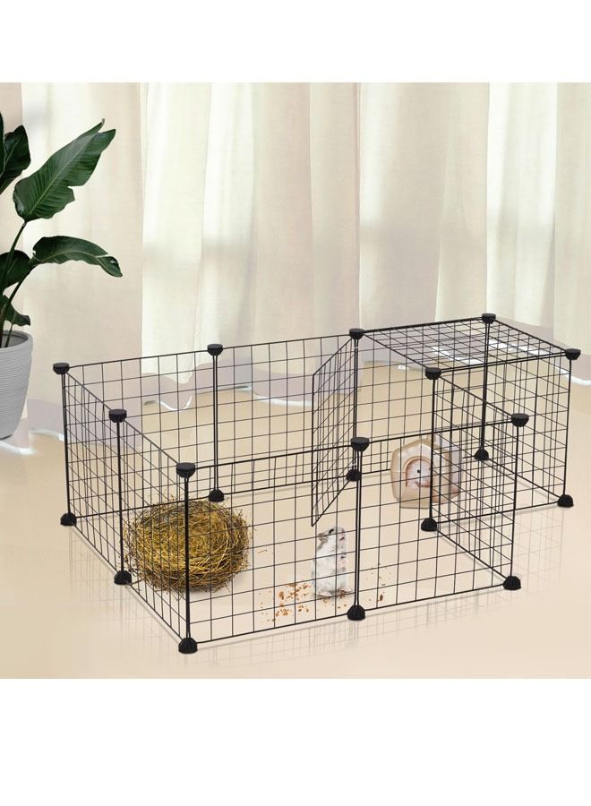 Small/Medium Dogs Playpen Small Animal Cage DIY Wire Portable Yard Fence for Indoor Outdoor Use Portable Metal Wire Yard Fence for Bunny Turtle Hamster - Image 1