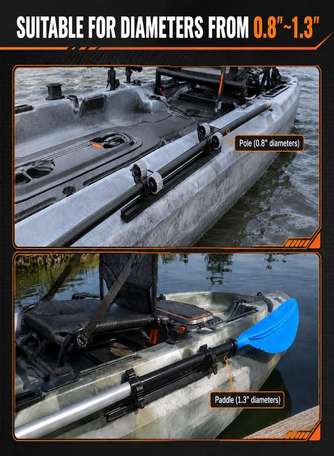 EDSRDPLT 1005 Kayak Paddle Holder for Track Mount (2-Pack) Silent Rubber Roller Rail Clip Anti-Slip & Custom Fit Accessories for Fishing Rods & Nets - Image 2