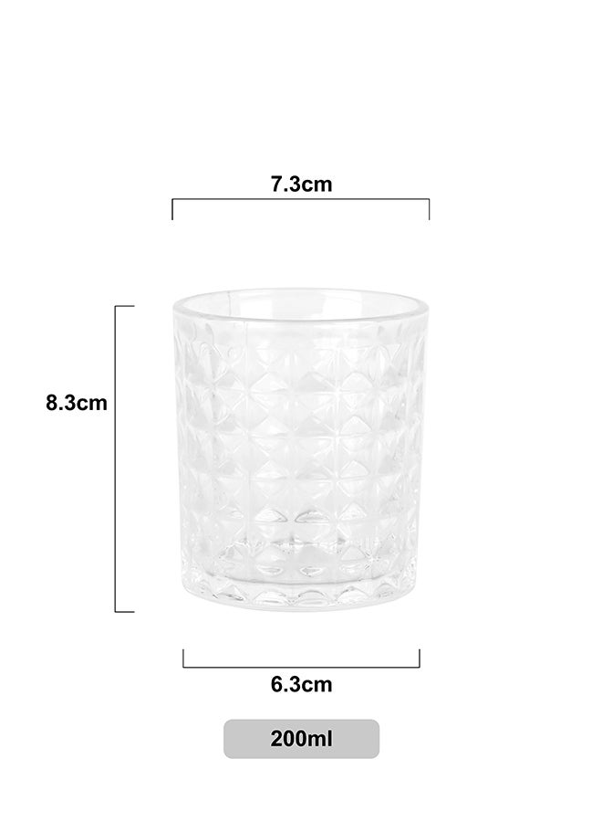 Ollieroo كؤوس ويسكي قديمة مزخرفة - كوب زجاجي متين سعة 200 مل للكوكتيلات، الماء، العصير، البيرة، الويسكي، الكونياك، مجموعة زجاجيات، أدوات المائدة، آمنة للغسالة - Image 4