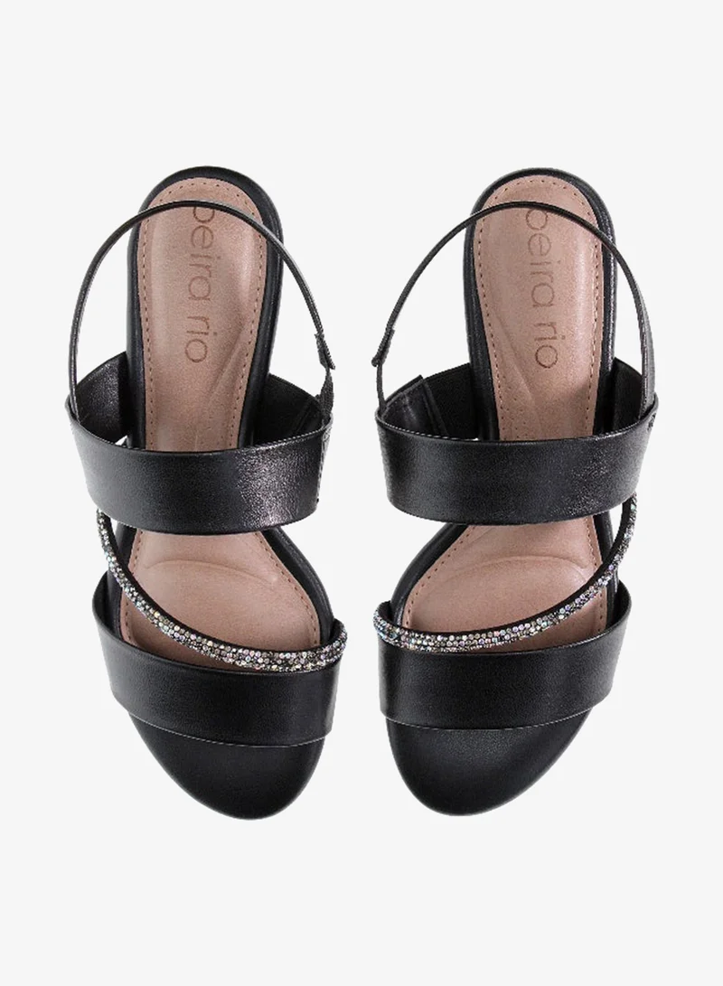 Beira Rio Black Heels Sandal for Women – Stylish Ladies Heel Sandals & Sling Back Heels for Girls for Women | Best Price UAE