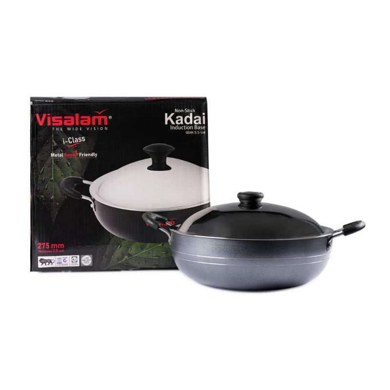 Visalam IClass Induction Kadai with Closer 230mm Dia Thick 3mm - Image 3