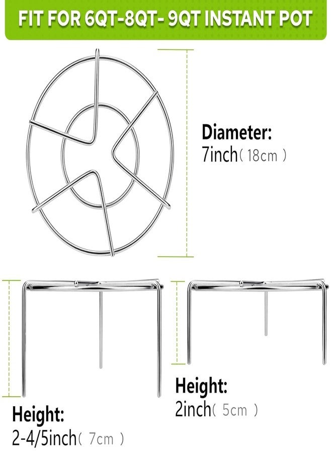 ZOLYPY Steamer Rack for Instant Pot – Stainless Steel Pressure Cooker Trivet 2 Pack, Steaming Rack with Legs for 6Qt & 8Qt Instant Pot Accessories, Food Steamer Stand for Vegetables, Eggs, Seafood, Cooling Rack Combo ( Samll and Big) - Image 2
