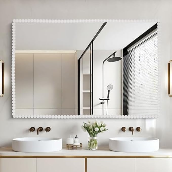 PEEL AND STICK FLEXIBLE MOLDING TRIM, 10FT/15MM DECORATIVE BEADED WALL TRIM, DIY CRAFT MOLDING FOR BATHROOM MIRROR FRAME CABINET BORDER DOOR WINDOW EDGE(WHITE) - Image 3