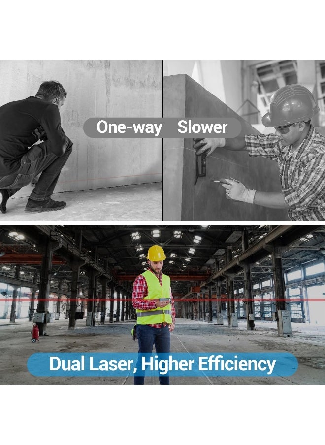 Generic - Bauihr Bilateral Laser Measurement Tool, 393ft/120M Rechargeable Aluminum Dual Laser Distance Meter, Laser Measure with Color Backlit LCD Display, Digital Angle, M/in/Ft Unit Switching - Image 1