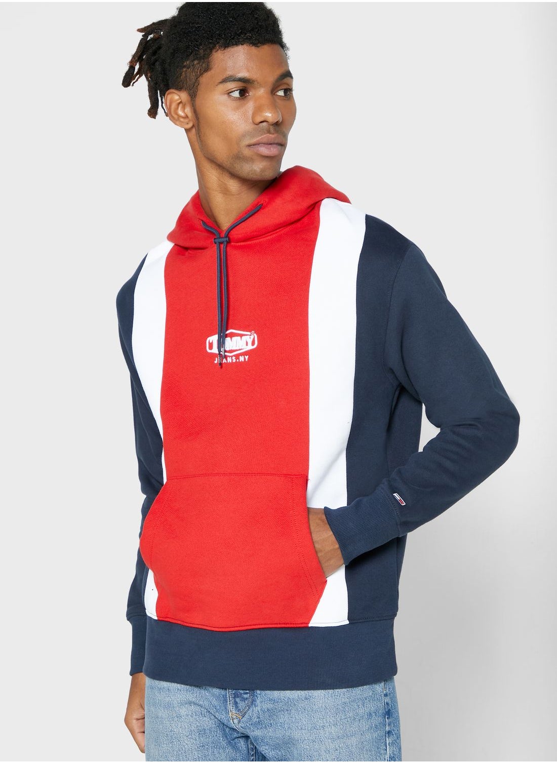 Tommy jeans colour block hoodie hot sale