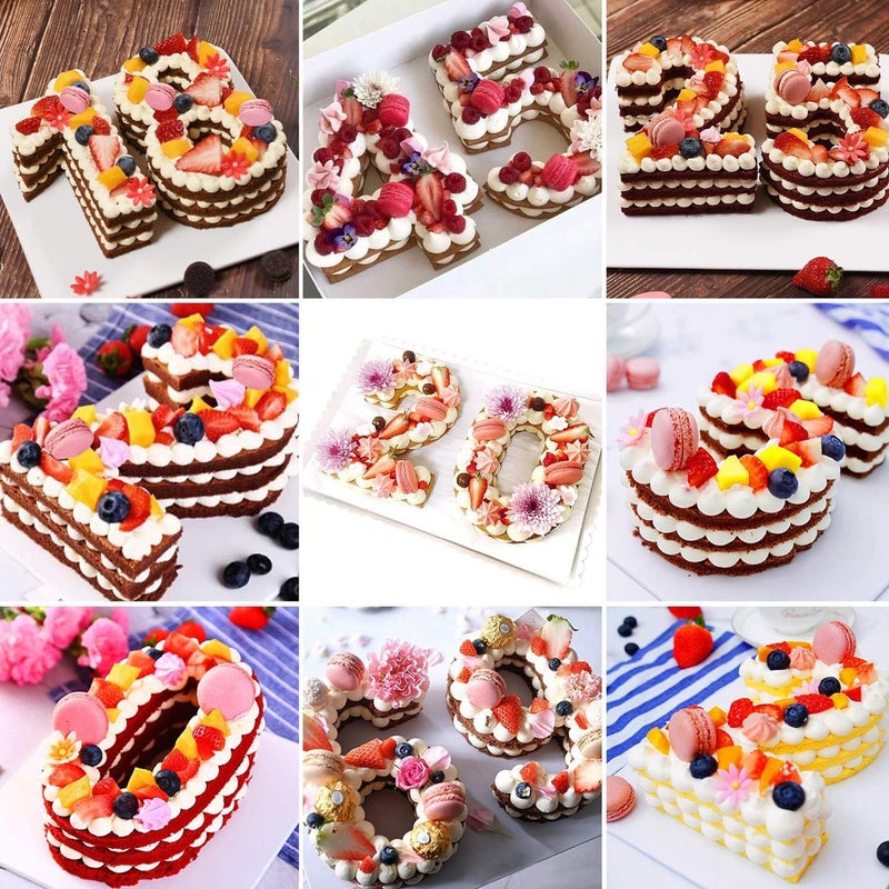 Ducodocu 3D Silicone Cake Pans Large Number Cake Mould Novelty Cake Tins DIY Baking Mold for Birthday Wedding Anniversary 10 inch Number of 4 - Image 5