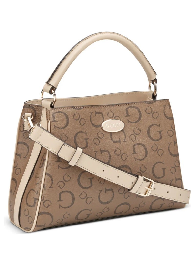 GUESS Women's Oak bank Satchel Handbag Cocoa  - Image 2