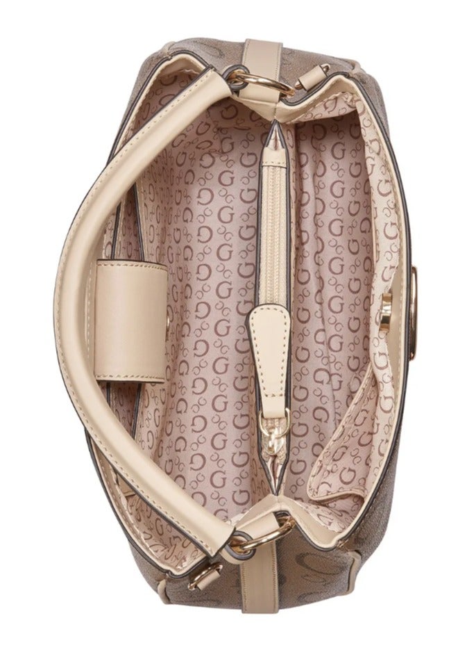 GUESS Women's Oak bank Satchel Handbag Cocoa  - Image 4