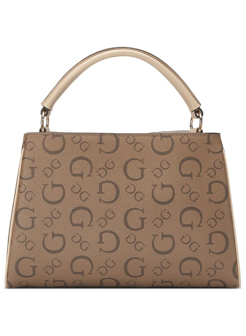 GUESS Women's Oak bank Satchel Handbag Cocoa  - Image 3