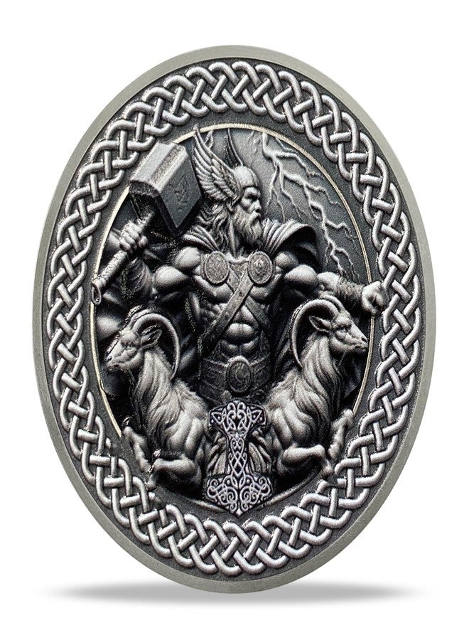 Imasoner Thor Viking Challenge Coin – Norse God with Mjölnir & Runes, Symbol of Strength, Protection & Inspiration Gift - Image 3
