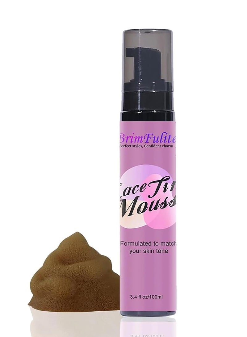 BRIMFULITE Highly Pigmented Lace Tint Mousse and Spray for Wigs, No Residue & Natural Finishing, 3.4 Fl oz. (Dark Brown) - Image 1