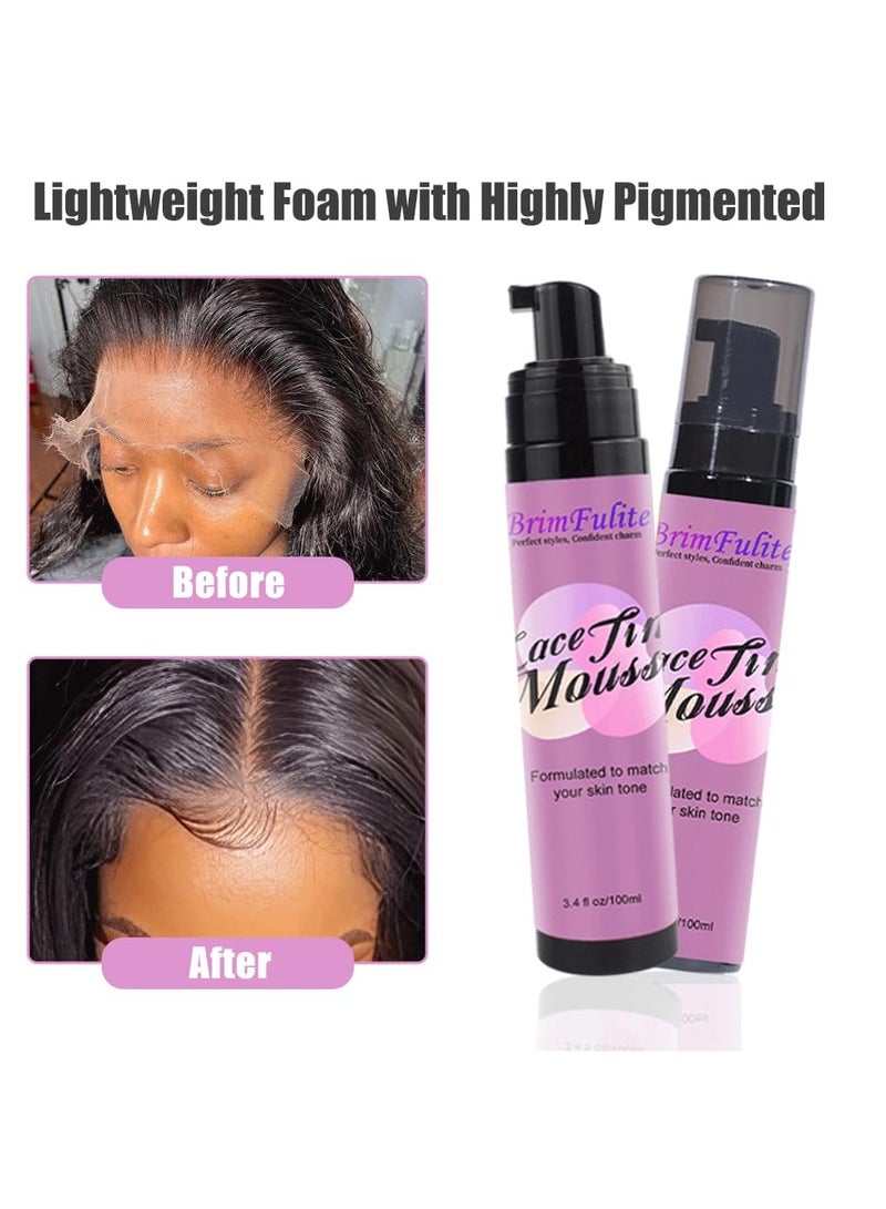 BRIMFULITE Highly Pigmented Lace Tint Mousse and Spray for Wigs, No Residue & Natural Finishing, 3.4 Fl oz. (Dark Brown) - Image 3