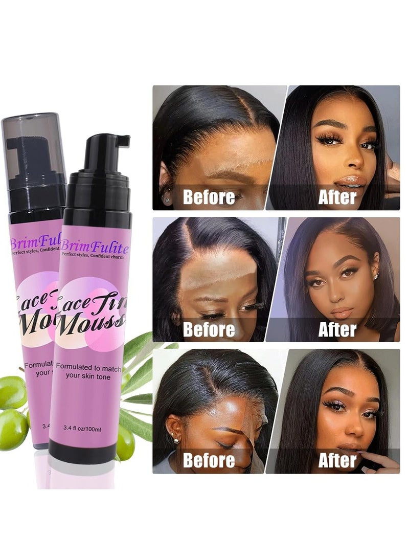 BRIMFULITE Highly Pigmented Lace Tint Mousse and Spray for Wigs, No Residue & Natural Finishing, 3.4 Fl oz. (Dark Brown) - Image 4