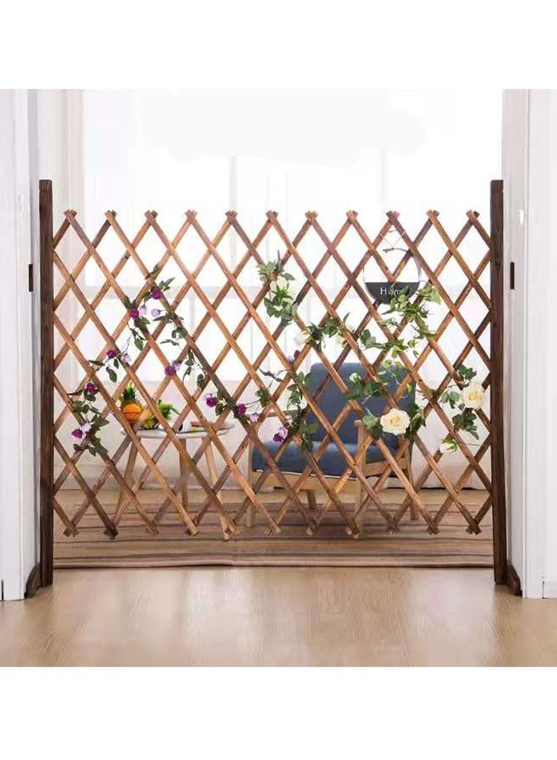 LINGWEI Wooden Expendable Garden Fence Wooden Garden Edging Panels Expandable Trellis Fence Freestanding Dog Safety Fence Portable Wood Wicker Fence For Climbing Plants - Image 1
