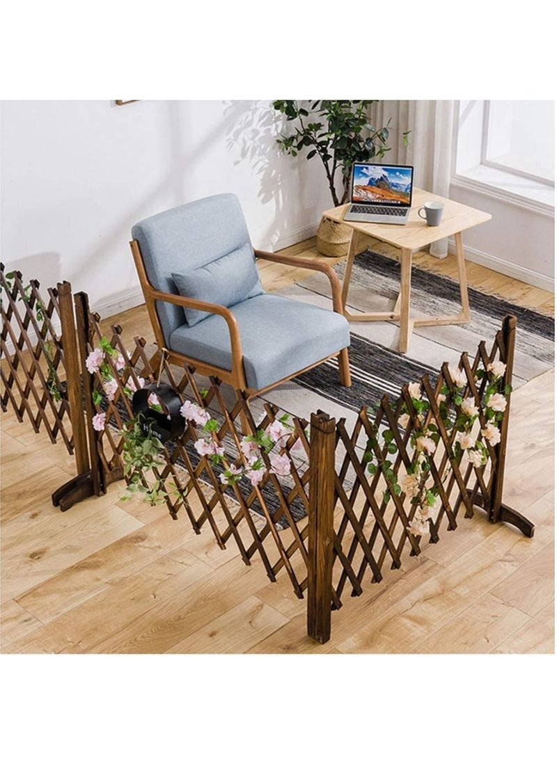 LINGWEI Wooden Expendable Garden Fence Wooden Garden Edging Panels Expandable Trellis Fence Freestanding Dog Safety Fence Portable Wood Wicker Fence For Climbing Plants - Image 5