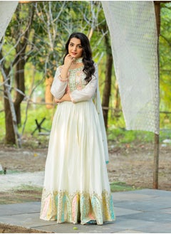 Super Asian New Launching Heavy Designer Party Wear Look Gown-Dupatta in Heavy Multi Thread Embroidery Sequence Work  - Image 2