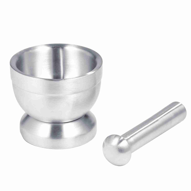 Mortar and Pestle: Stainless Steel Grinding Bowl - Effortless Crushing Stable Thickened Base Ergonomic Pestle for Home Kitchen Seasoning Grinding - Image 1