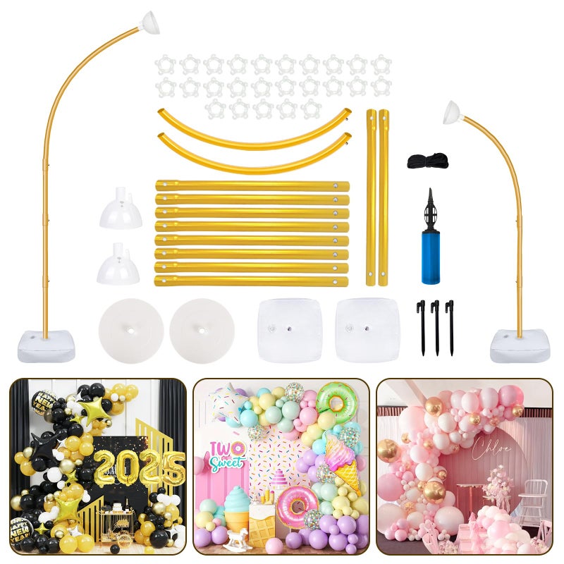 OurWarm 82FT 6FT Gold Balloon Arch Kit Free Bending Top Balloon Arch Stand With Base for Floor Half Arch for Wedding Birthday Party Baby Shower Halloween Decorations - Image 2