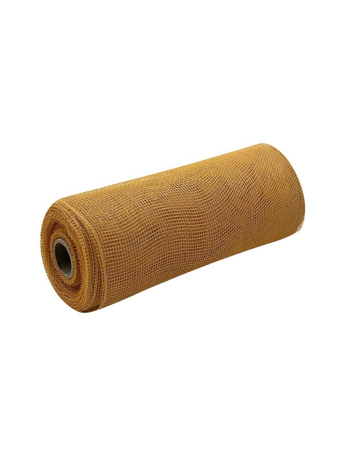 GiftWrap Etc. Fall Wreath Gold Deco Mesh - 10" x 10 Yards, Old Gold, Wedding, Swag, Tree Topper, Bows, Gifts, Garlands, Thanksgiving, Christmas Decoration Ribbon Roll, Mardi Gras - Image 1