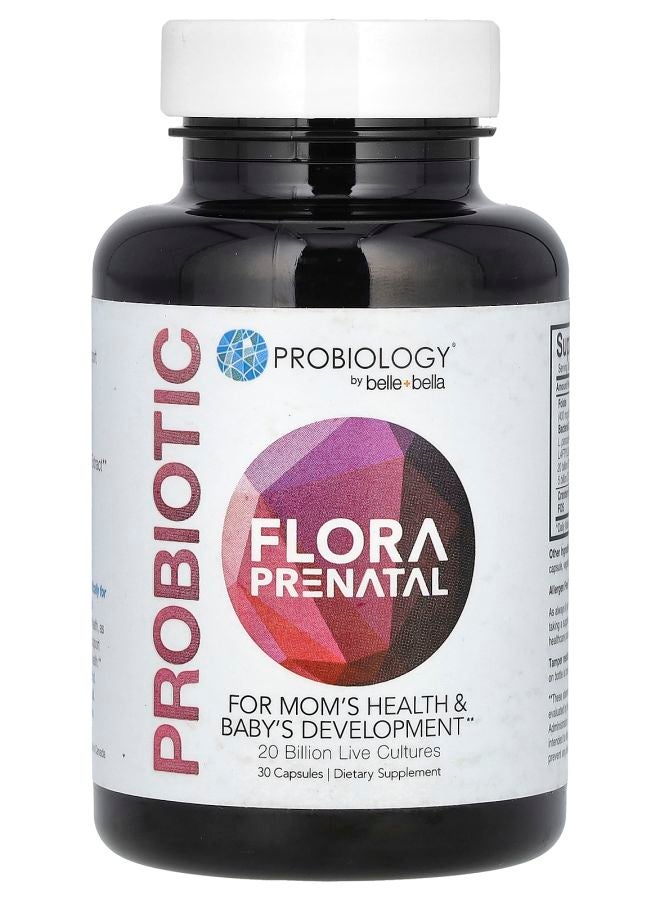 Belle+Bella Probiotic Flora Prenatal 20 Billion Live Cultures 30 Capsules - Image 1