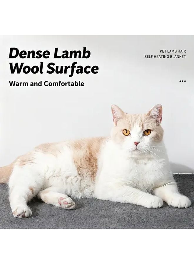 سخان ذاتي رمادي لفراش الحيوانات الأليفة وسادة تدفئة للقطط والكلاب قابلة للغسل في الغسالة - Image 5