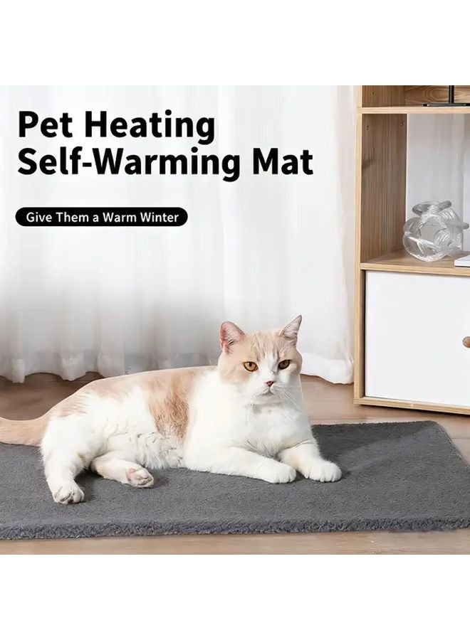 سخان ذاتي رمادي لفراش الحيوانات الأليفة وسادة تدفئة للقطط والكلاب قابلة للغسل في الغسالة - Image 2