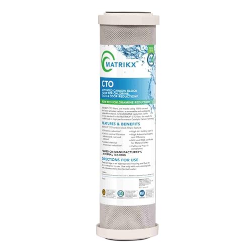 Matrikx 10 inch CTO Carbon Block Filter now with Chloramine Reduction 25 inch x 10 inch 3225010MATRIKX Gray